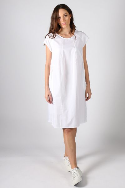 Marco Polo Panelled Dress In White