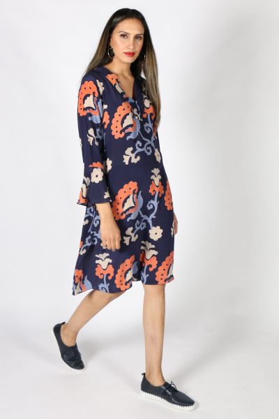 Monica Tuscan Dress In Navy By Anupamaa