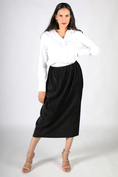 Chalice Ribbed Velvet Skirt In Black