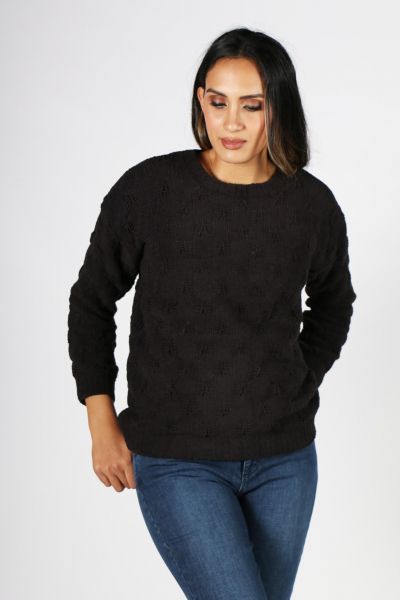 Marco Polo Jumper In Charcoal Chenille