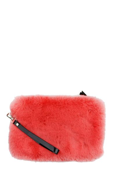 365 Days Faux Fur Clutch Bag In Coral