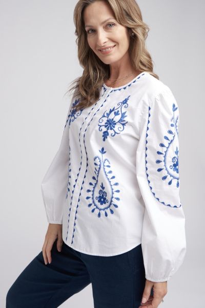 Goondiwindi Cotton Embroidered Shirt In White