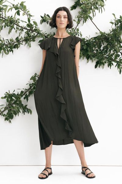 Layerd Kirja Dress In Olive