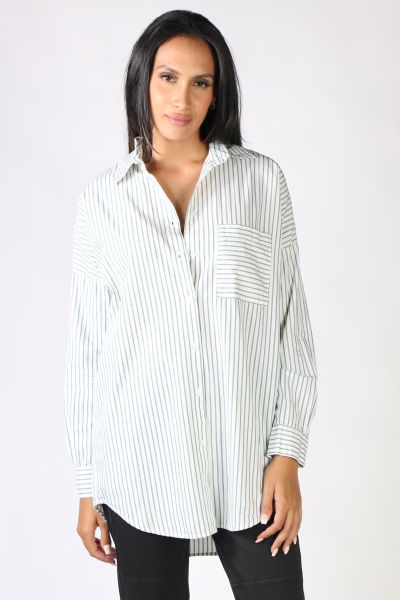 Funky Staff Donna Longline Shirt In White
