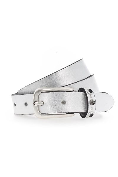 Skinny Diamond Belt By B.Belt In Silver