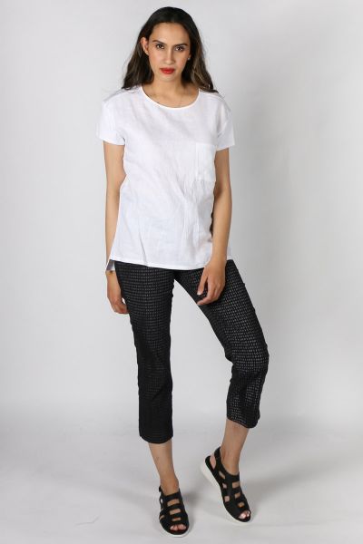 Marco Polo Top With Back Buttons In White