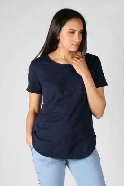 Frayed Tee By Cloth Paper Scissors In Navy