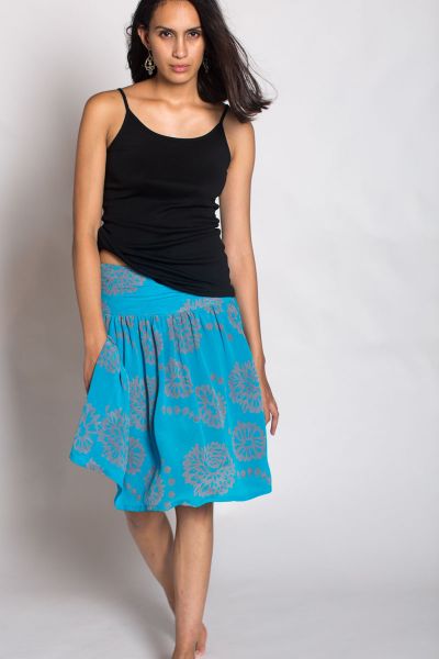 Turquoise Gim Skirt By Anupamaa