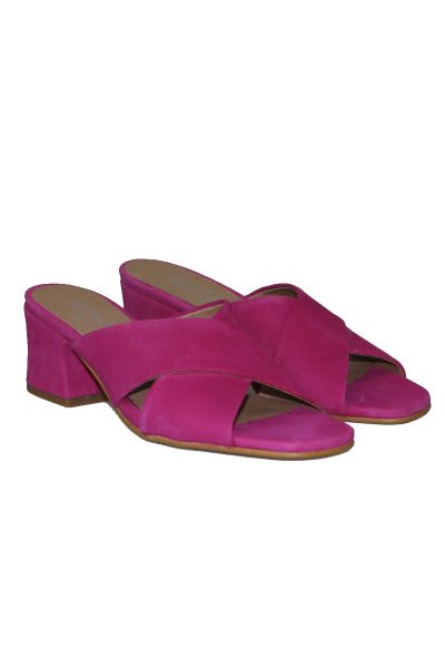 Suede Crossover Slide By Igualados In Fuchsia