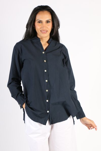 Amici Crinkle Shirt In Navy