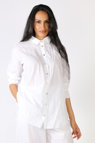Amici Crinkle Shirt In White