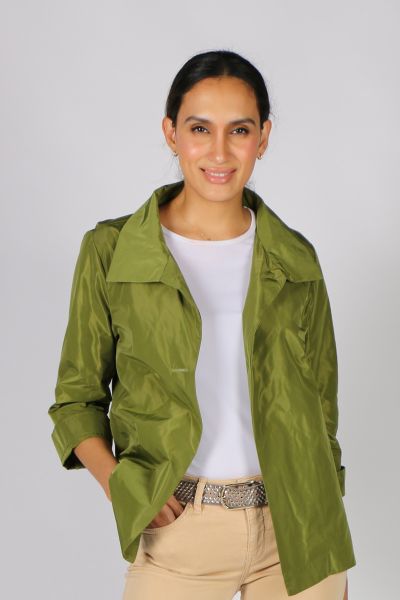 Andamio Jackie O Cropped Jacket In Green