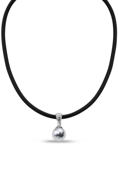 Jantan Pearl Pendant Nelklace In Grey