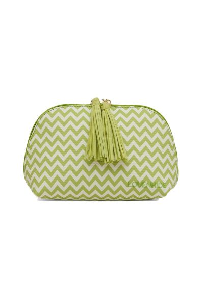 Baby Audrey Chevron Make Up Bag In Lime