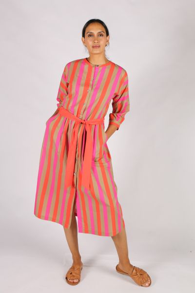 Songa Gate Stripe Dress By Bagruu In Multi