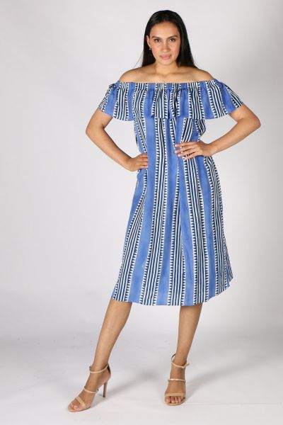 Sindoor Dress In Blue Stripe By Anupamaa
