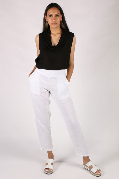 Border Pant In White by Blueberry 