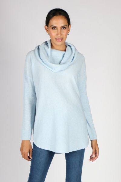 Bridge & Lord Shaped Cowl Neck Jumper In Baby Blue