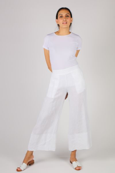 Blueberry Wide Leg Pant In White