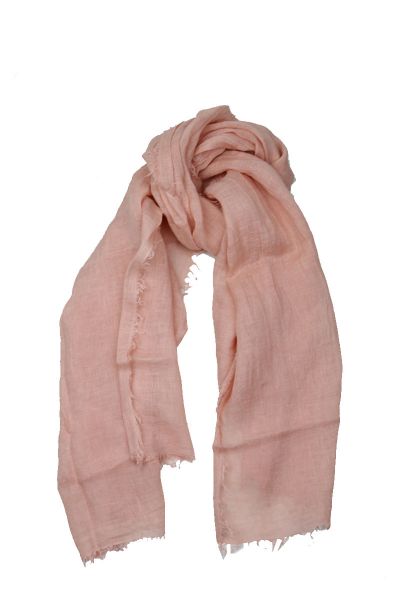  an organic linen, the double wrap scarf has a frayed edge and easy to style options