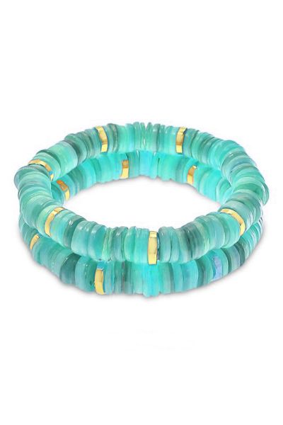 Jantan Heishi Bracelet In Turquoise