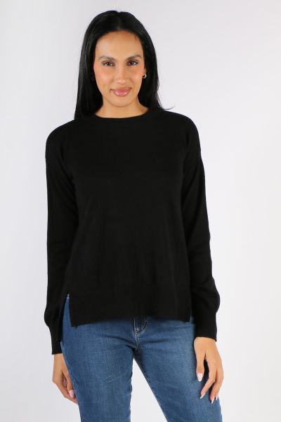Bridge and Lord Relaxed Crew Neck Jumper In Black