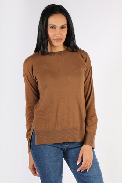 Bridge and Lord Relaxed Crew Neck Jumper In Espresso