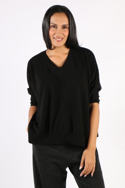 Bridge and Lord Vee Poncho Pullover In Black