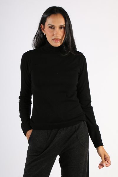 Bridge and Lord Essential Polo Neck Rosie Jumper In Black