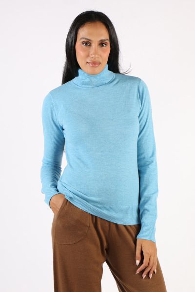 Bridge and Lord Essential Polo Neck Rosie Jumper In Blue