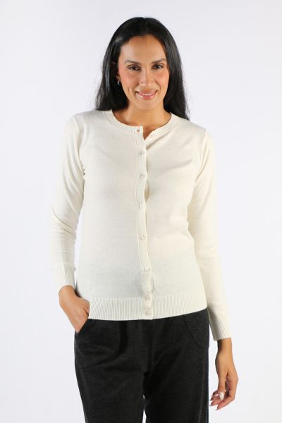 Bridge and Lord Kate Essential Cardigan In Ivory