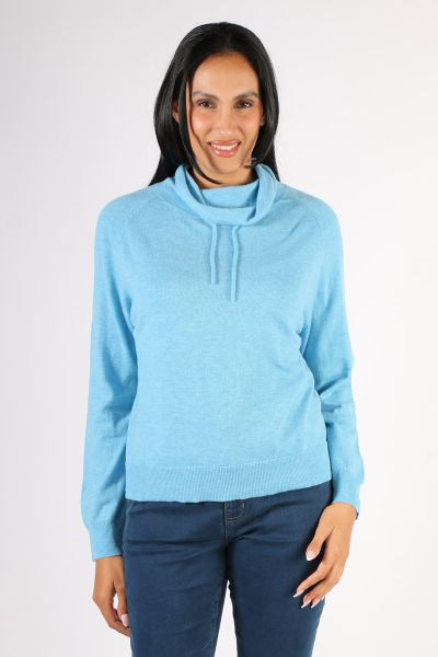 Bridge and Lord Snood Neck Jumper In Blue