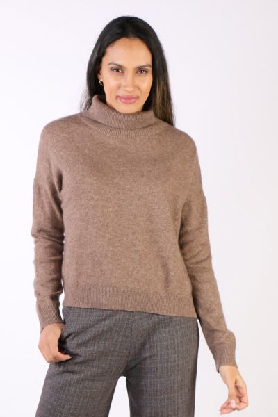 C & Co Classic Polo Jumper In Taupe