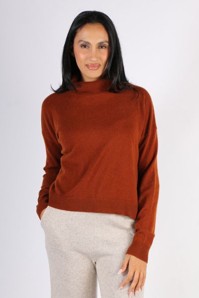 C & Co Classic Polo Jumper In Chocolate