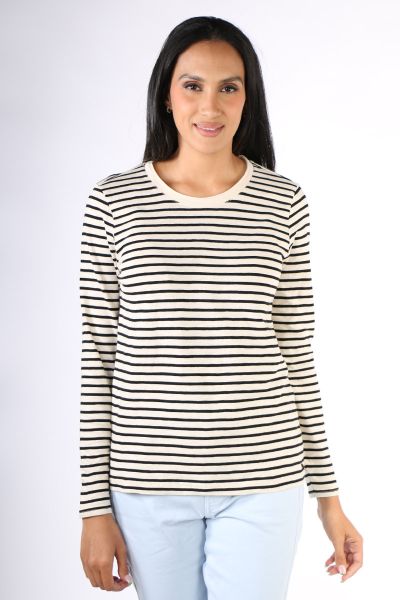 Coster Striped T-Shirt in Black