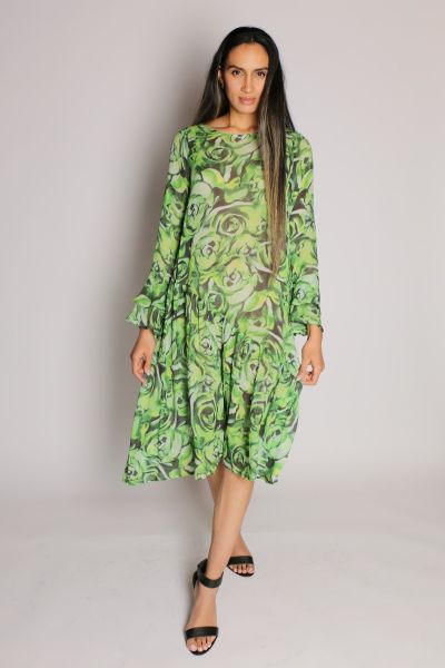 Curate Side Chick Dress In Green