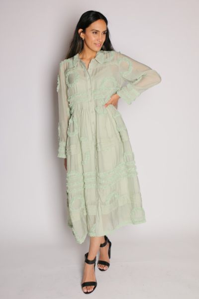 All Tucked Up Dress In Green By Trelise Cooper