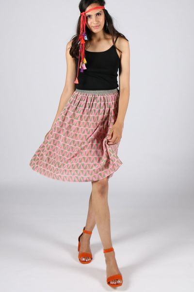 Pink Silk Gajari Skirt By Anupamaa