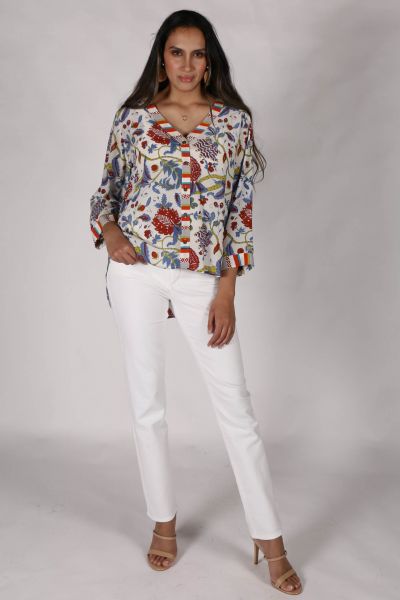 Anupamaa Avana Floral Top In White