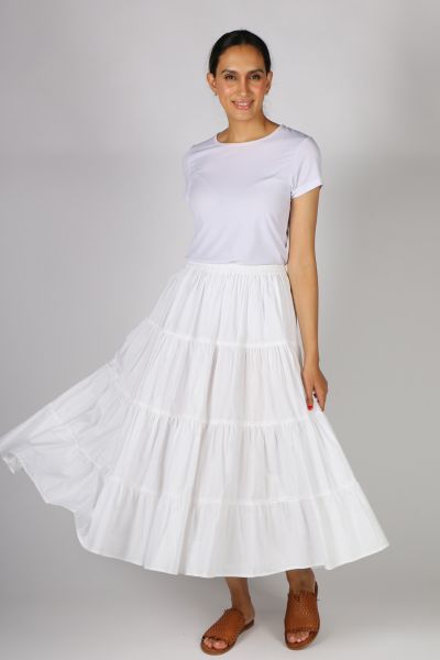 Bagruu Diwali Skirt In White