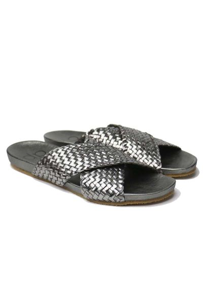 Crossover Woven Slide By Donna Piu In Gunmetal