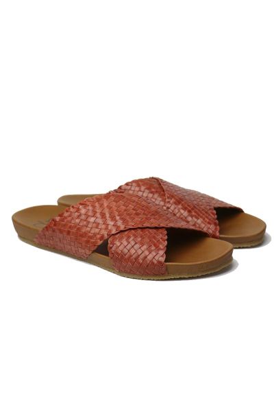 Crossover Woven Slide By Donna Piu In Coral