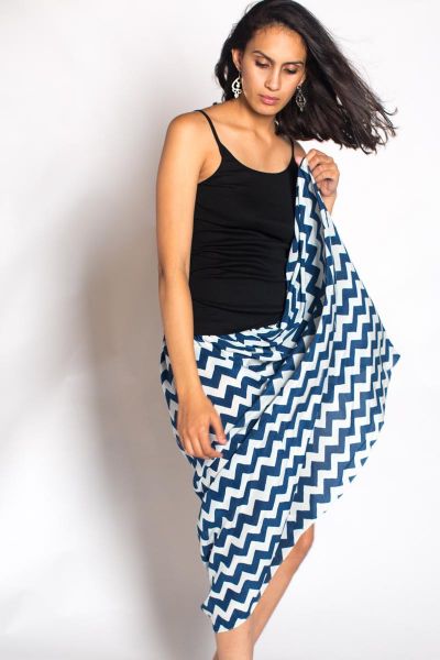 Navy Silk Gajari Skirt By Anupamaa
