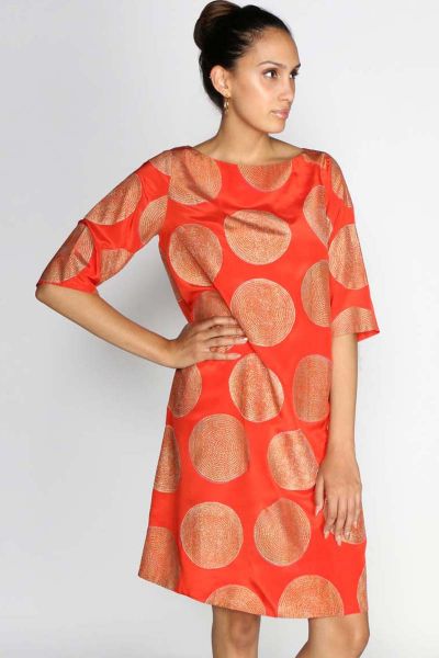 Rasa Orange Silk Misha Dress