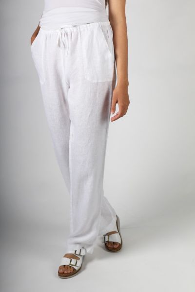 Etici Linen Pants In White