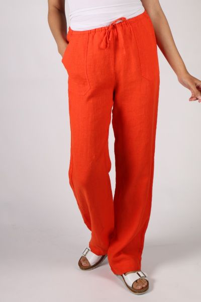 Etici Linen Pants In Orange