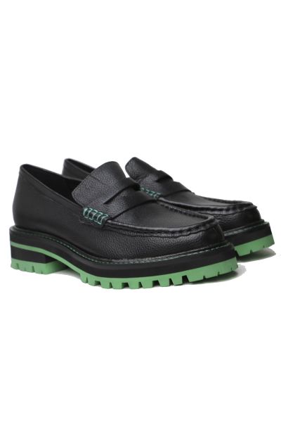 Django and Juliette Flout Loafer In Black and Green
