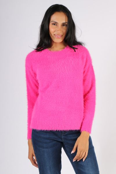 Foil Fluff Love Sweater In Pink