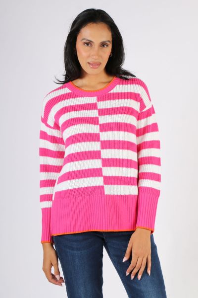 Foil Slide Show Sweater In Cadillac and Rice