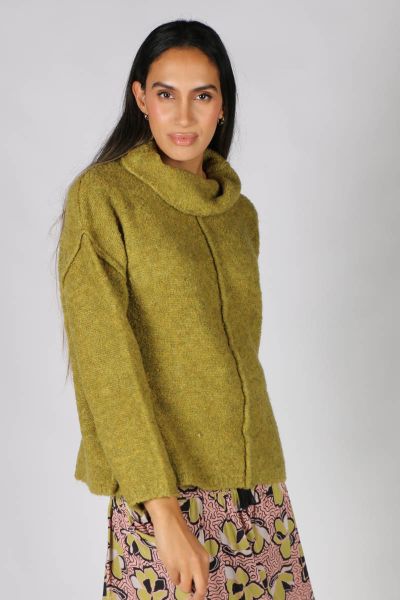 Foil Close The Loop Jumper In Chartreuse